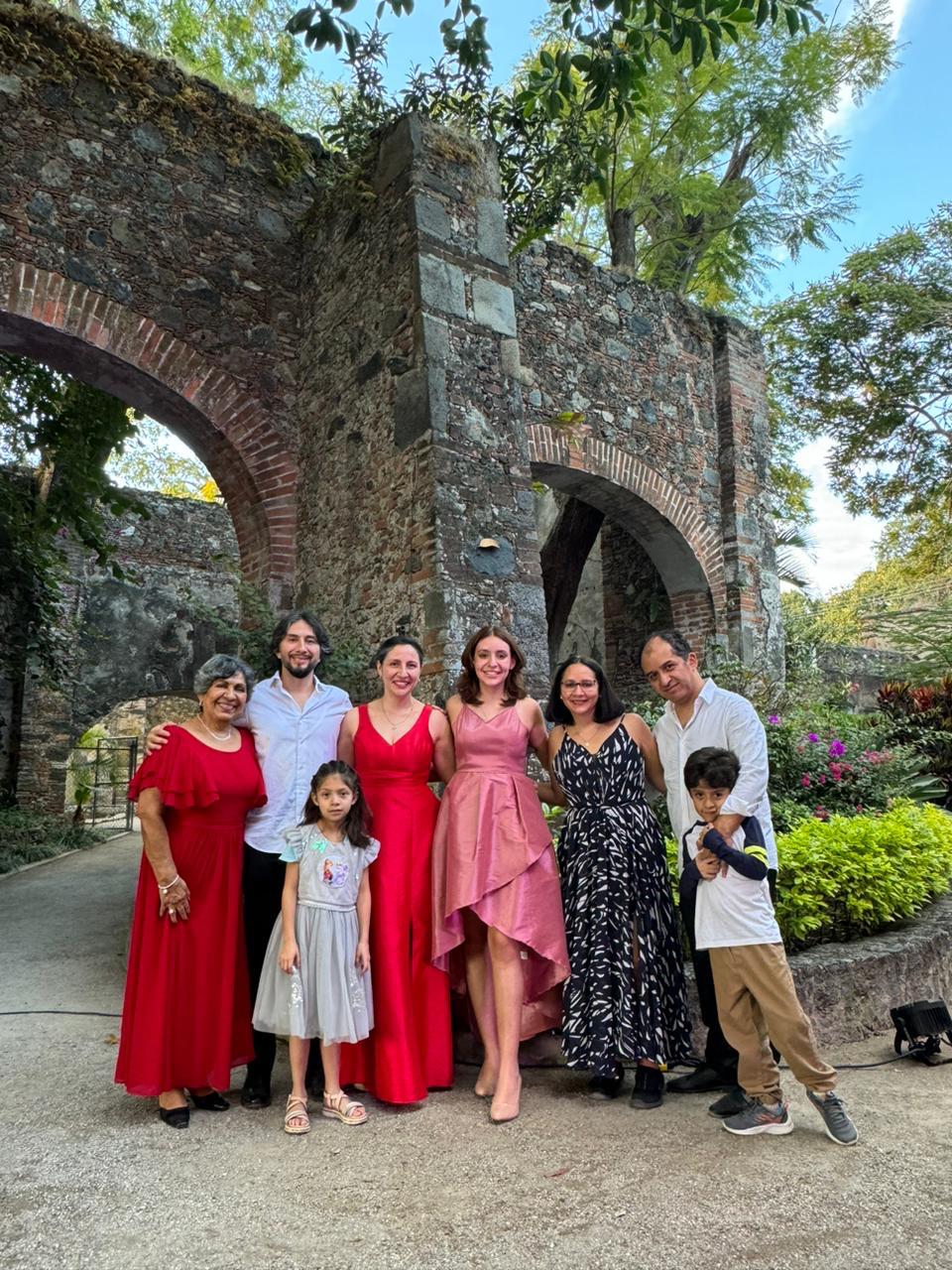 Foto da família de Mario: a língua de casa é o espanhol.